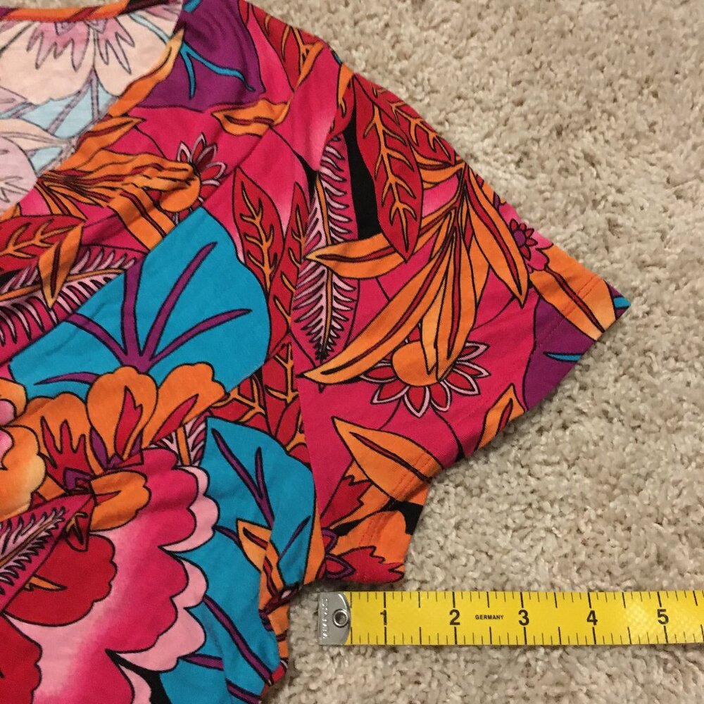 Cable & Gauge Hawaiian Hibiscus Tropical Top Viscose Twist Front XL - Picture 15 of 15
